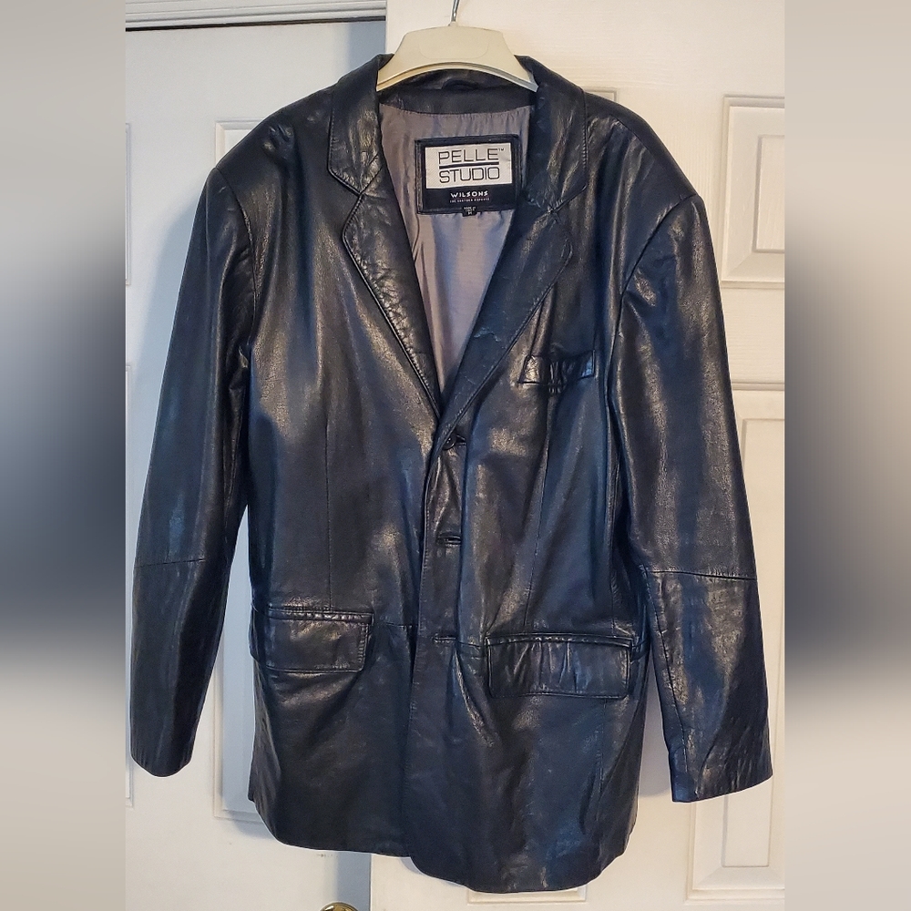 Black Leather Pelle Studio Blazer